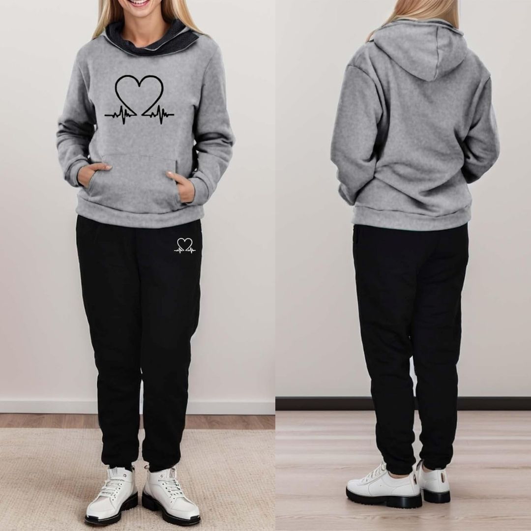 COMFORTABLE WOMEN'S TWO-PIECE TRACKSUIT - WARMFLEX™-Black-S-Nora Luxe