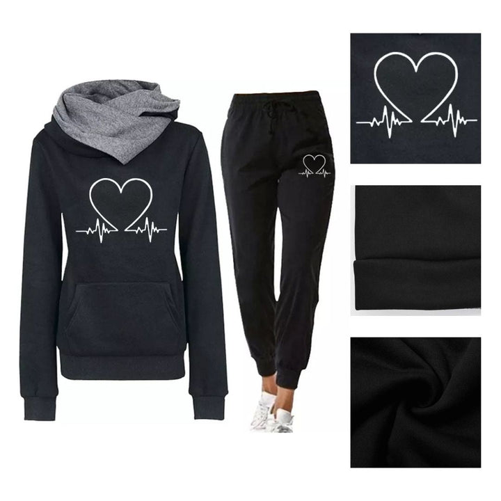 COMFORTABLE WOMEN'S TWO-PIECE TRACKSUIT - WARMFLEX™-Black-S-Nora Luxe