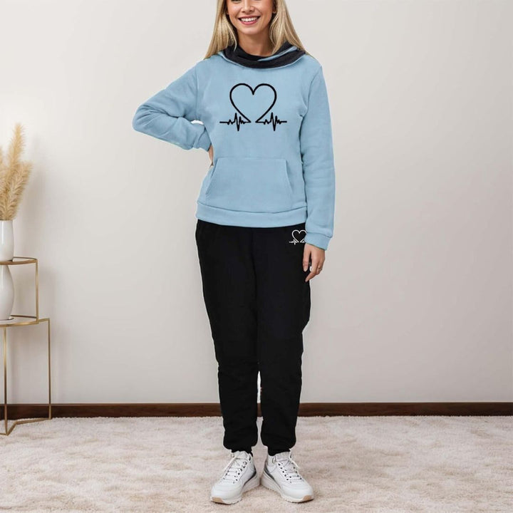 COMFORTABLE WOMEN'S TWO-PIECE TRACKSUIT - WARMFLEX™-Black-S-Nora Luxe