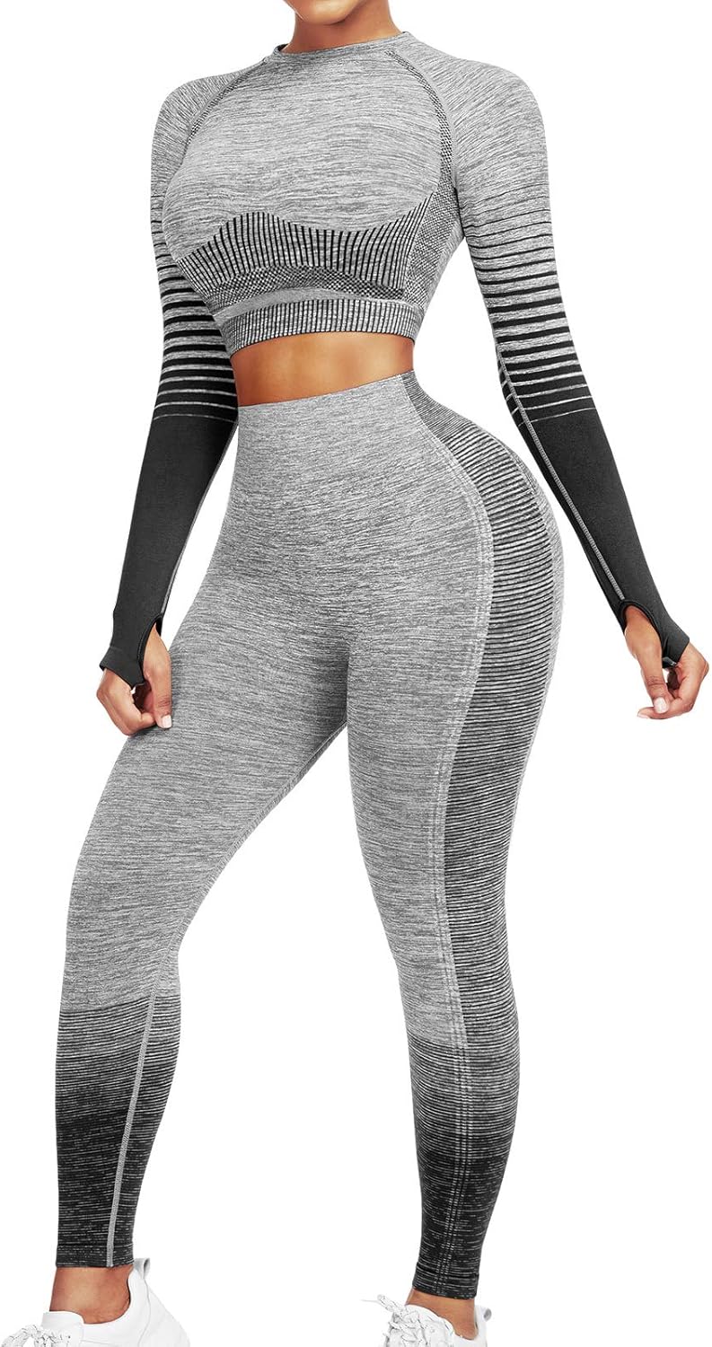 Comfortable Yoga Set - SparkFit-Long Sleeve Black-S-Nora Luxe