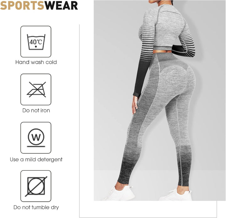 Comfortable Yoga Set - SparkFit-Long Sleeve Black-S-Nora Luxe