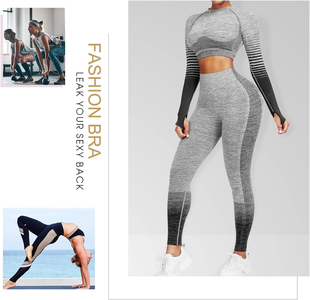 Comfortable Yoga Set - SparkFit-Long Sleeve Black-S-Nora Luxe