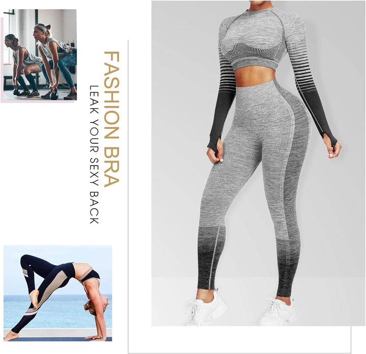 Comfortable Yoga Set - SparkFit-Long Sleeve Black-S-Nora Luxe