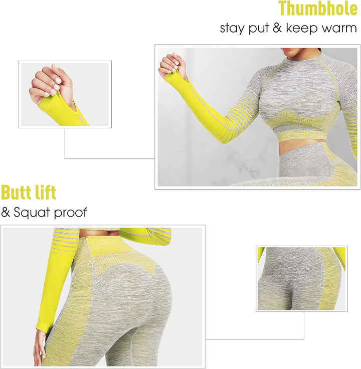 Comfortable Yoga Set - SparkFit-Long Sleeve Black-S-Nora Luxe