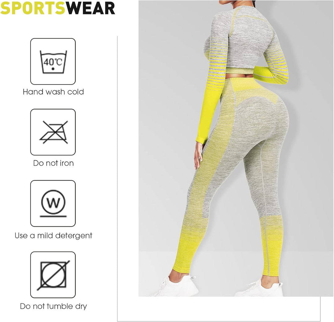 Comfortable Yoga Set - SparkFit-Long Sleeve Black-S-Nora Luxe