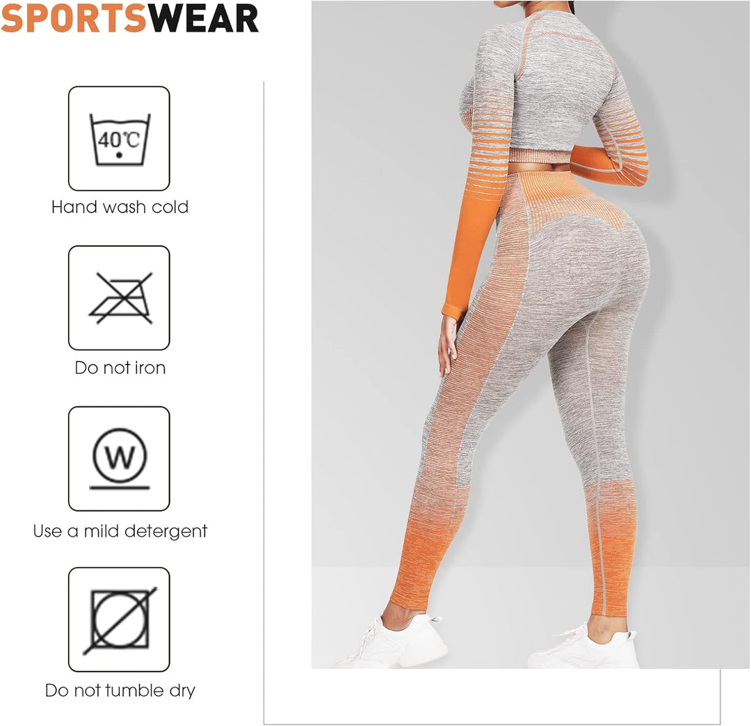 Comfortable Yoga Set - SparkFit-Long Sleeve Black-S-Nora Luxe