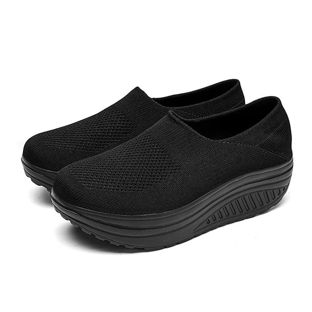 ComfortStride Slides | Women's Flip Flop Sneakers with Orthopedic Footbed-Black-5.5-Nora Luxe