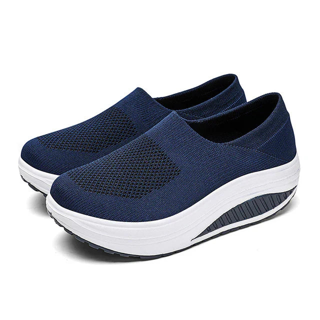 ComfortStride Slides | Women's Flip Flop Sneakers with Orthopedic Footbed-Blue-5.5-Nora Luxe
