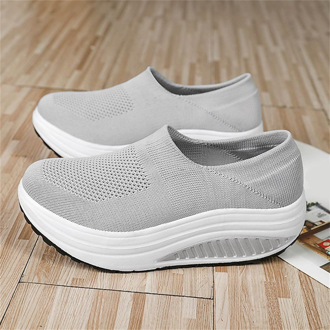 ComfortStride Slides | Women's Flip Flop Sneakers with Orthopedic Footbed-Gray-5.5-Nora Luxe