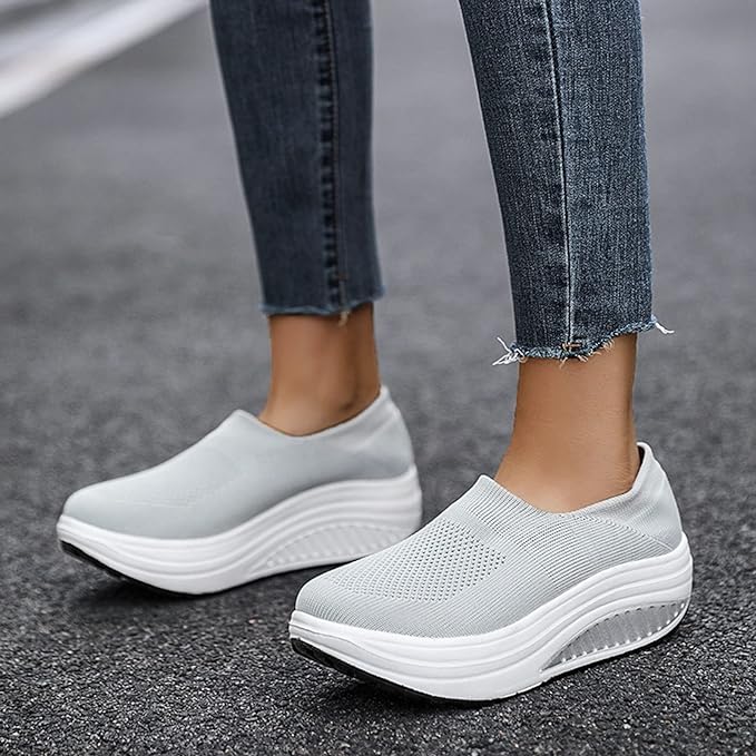 ComfortStride Slides | Women's Flip Flop Sneakers with Orthopedic Footbed-Gray-5.5-Nora Luxe