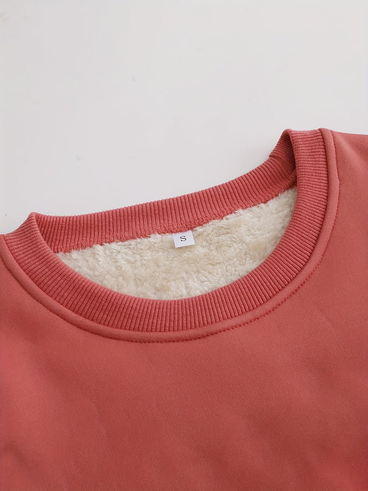 Comfy Fleece Sweatshirt - Liona-Pink-S-Nora Luxe