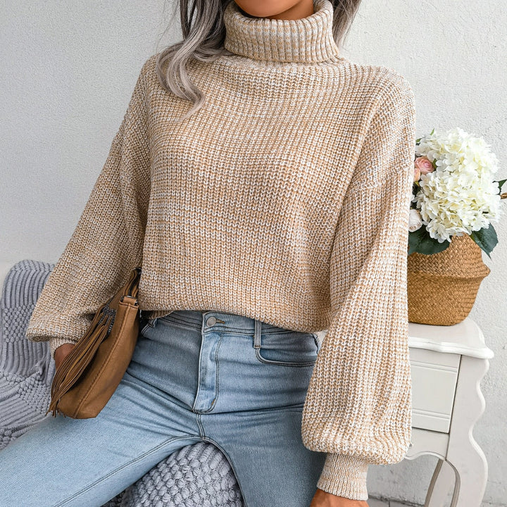 Comfy Knitted Turtleneck - Emilia-Apricot-S-Nora Luxe