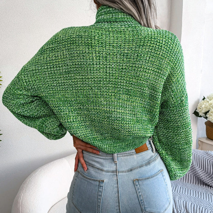 Comfy Knitted Turtleneck - Emilia-Green-S-Nora Luxe
