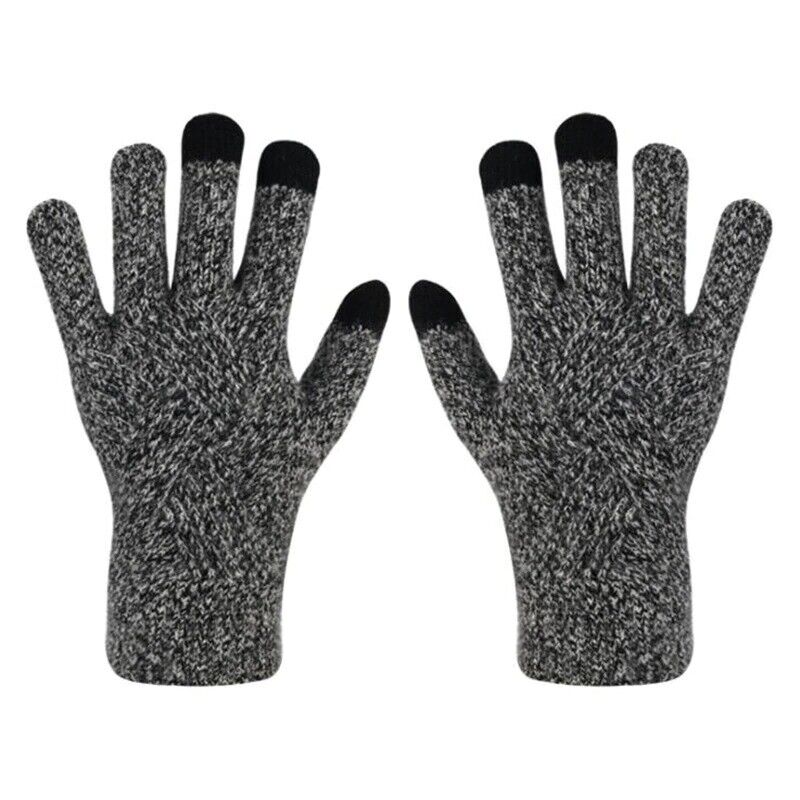 Comfy Knitted Women's Gloves - Isabelle-Black-Gray-Nora Luxe