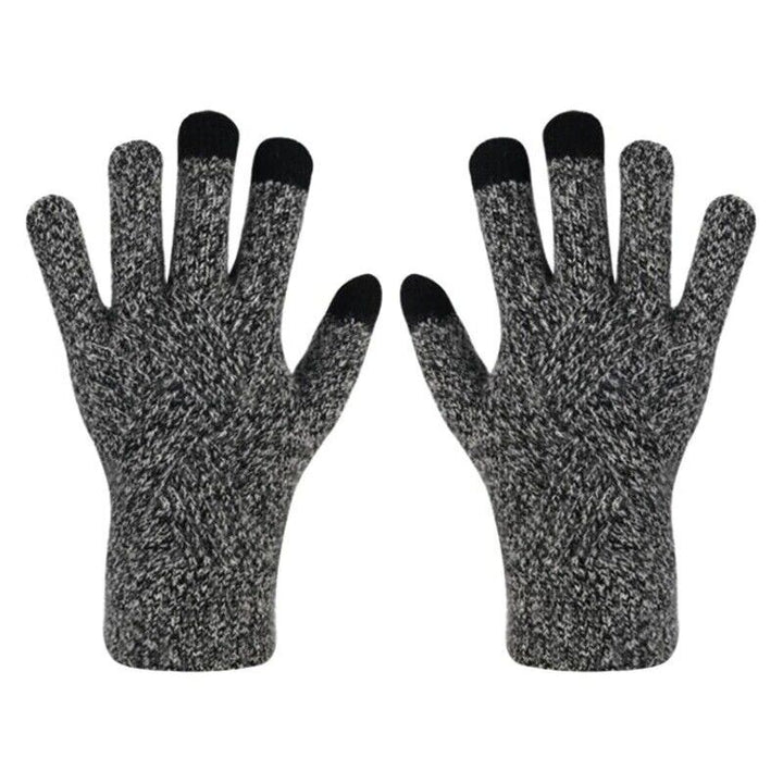 Comfy Knitted Women's Gloves - Isabelle-Black-Gray-Nora Luxe