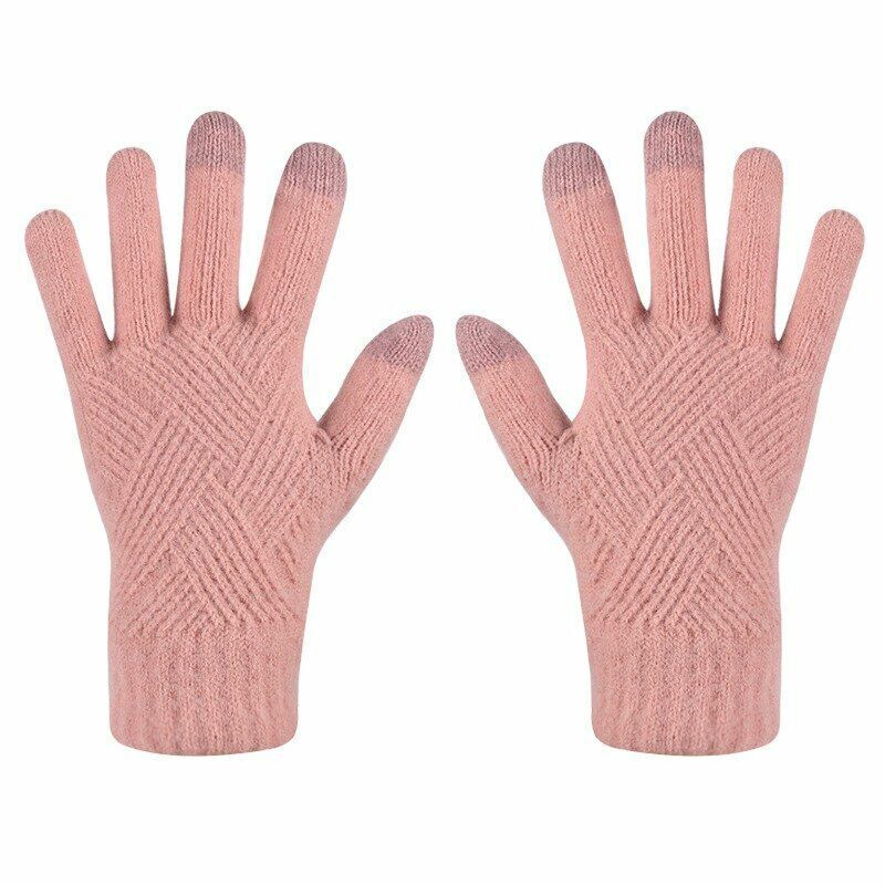Comfy Knitted Women's Gloves - Isabelle-Coral Red-Nora Luxe