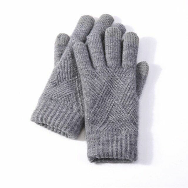 Comfy Knitted Women's Gloves - Isabelle-Dark Gray-Nora Luxe
