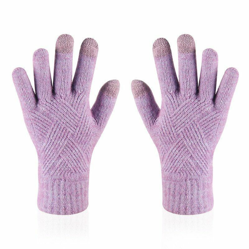 Comfy Knitted Women's Gloves - Isabelle-Purple-Nora Luxe