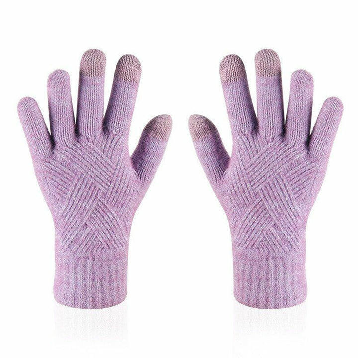 Comfy Knitted Women's Gloves - Isabelle-Purple-Nora Luxe