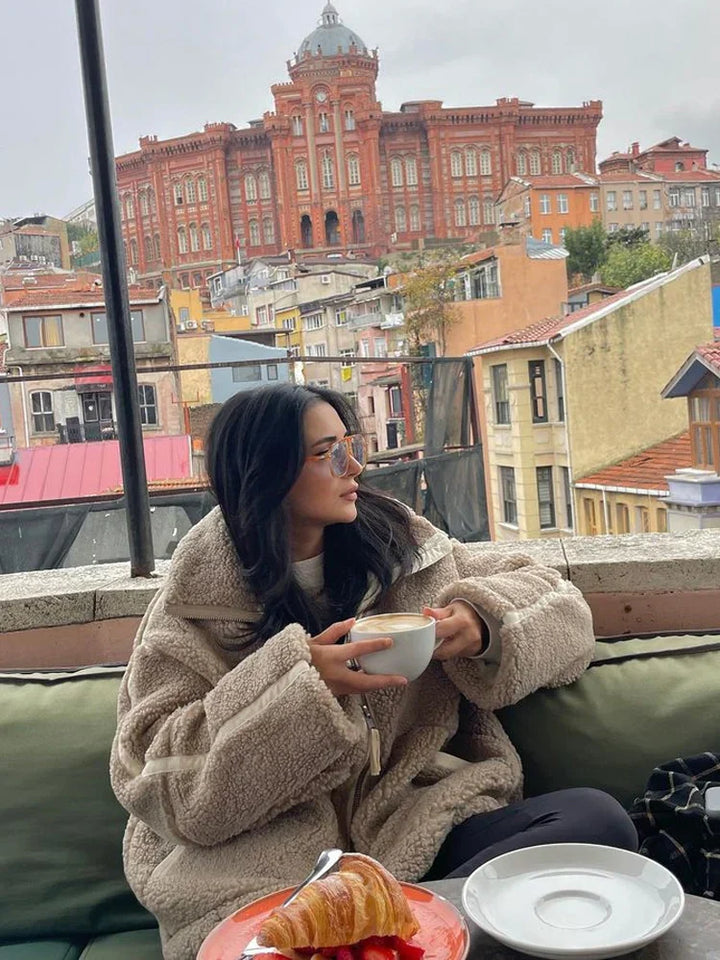 Comfy Teddy Coat - Mila-Light Brown-S-Nora Luxe