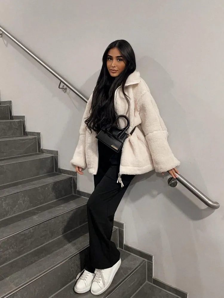 Comfy Teddy Coat - Mila-Light Brown-S-Nora Luxe