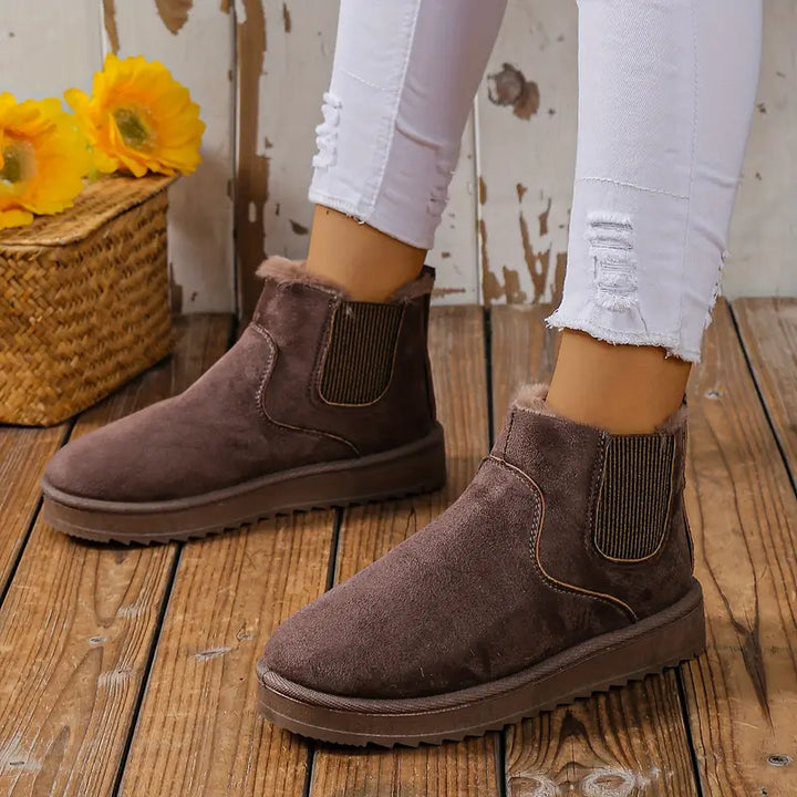 Comfy Thermal Slip-on Snow Boots - Sofia-Black-4.0-Nora Luxe
