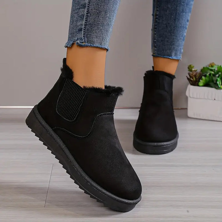 Comfy Thermal Slip-on Snow Boots - Sofia-Black-4.0-Nora Luxe