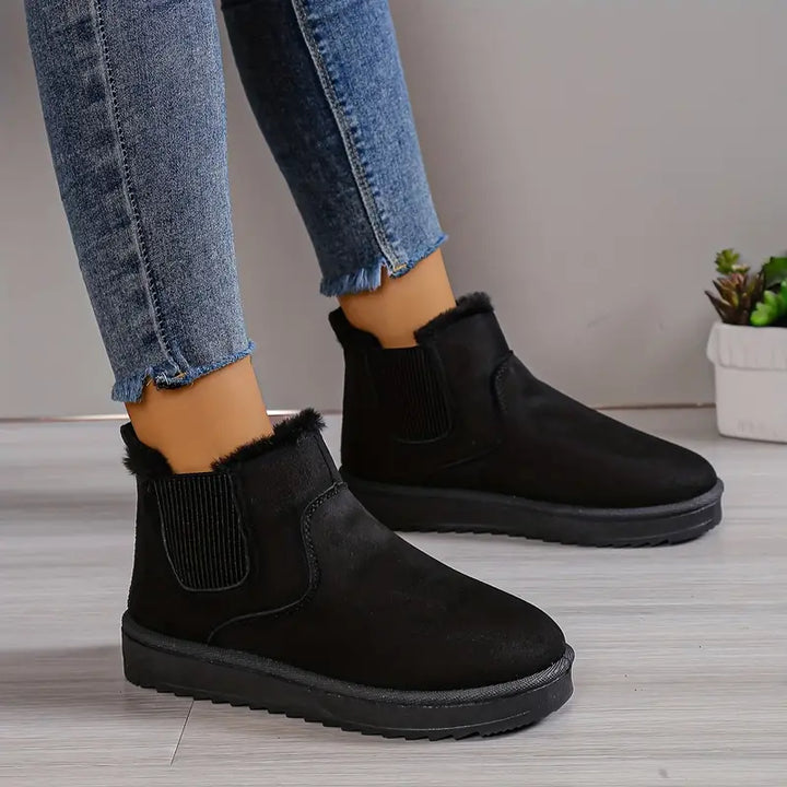 Comfy Thermal Slip-on Snow Boots - Sofia-Black-4.0-Nora Luxe