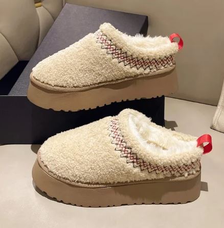 Comfy Winter Faux Fur Shoes for Women - Sophie-Teddy Beige-4.0-Nora Luxe