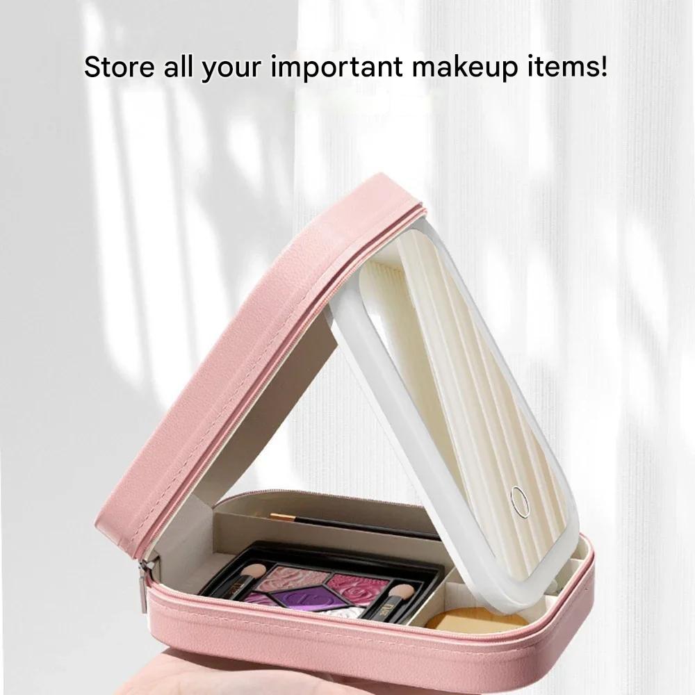 Compact Illuminated Makeup Organizer for Travel - Liora-Green-The Livary