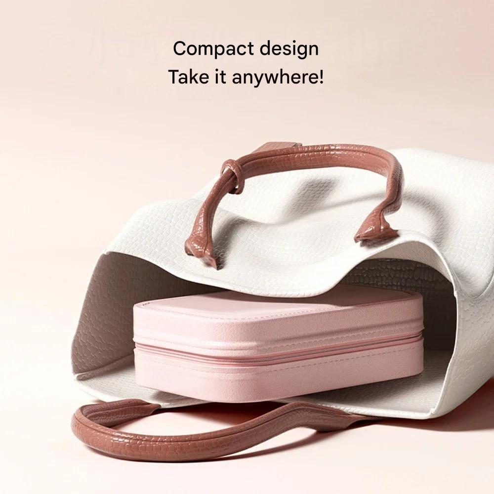 Compact Illuminated Makeup Organizer for Travel - Liora-Green-The Livary