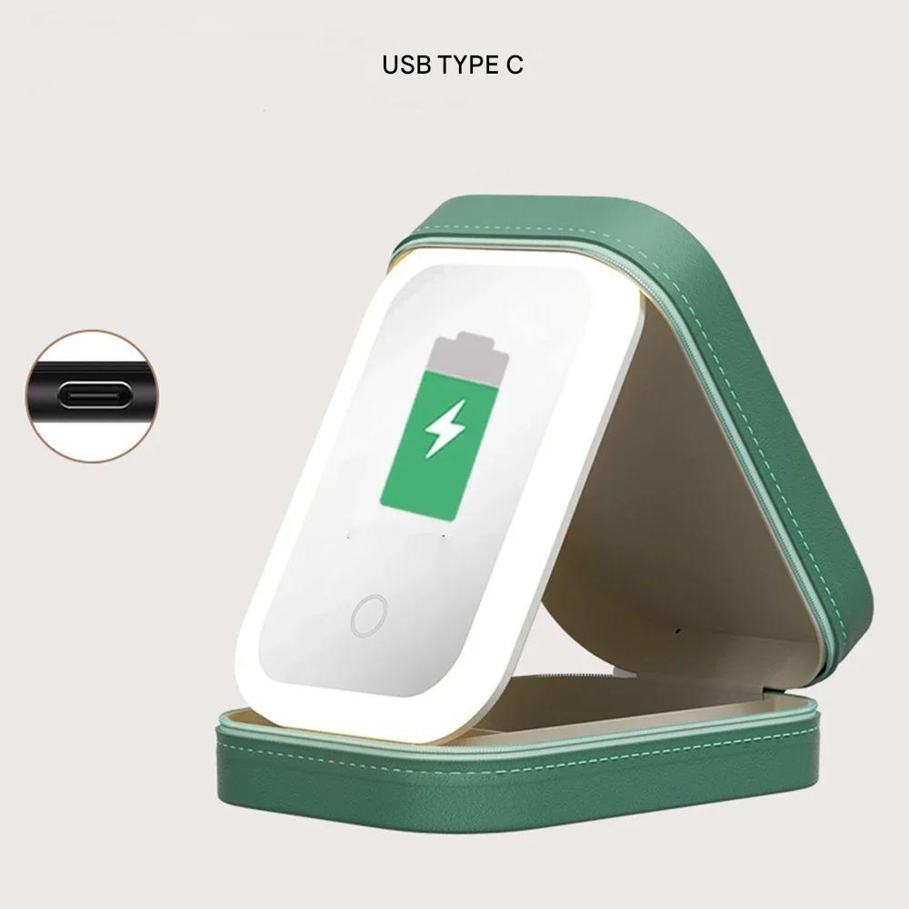 Compact Illuminated Makeup Organizer for Travel - Liora-Green-The Livary