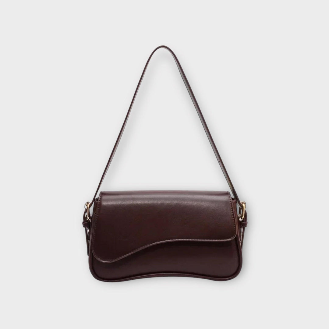 Compact Ladies Shoulder Bag - Sophia-Reddish-brown-Nora Luxe