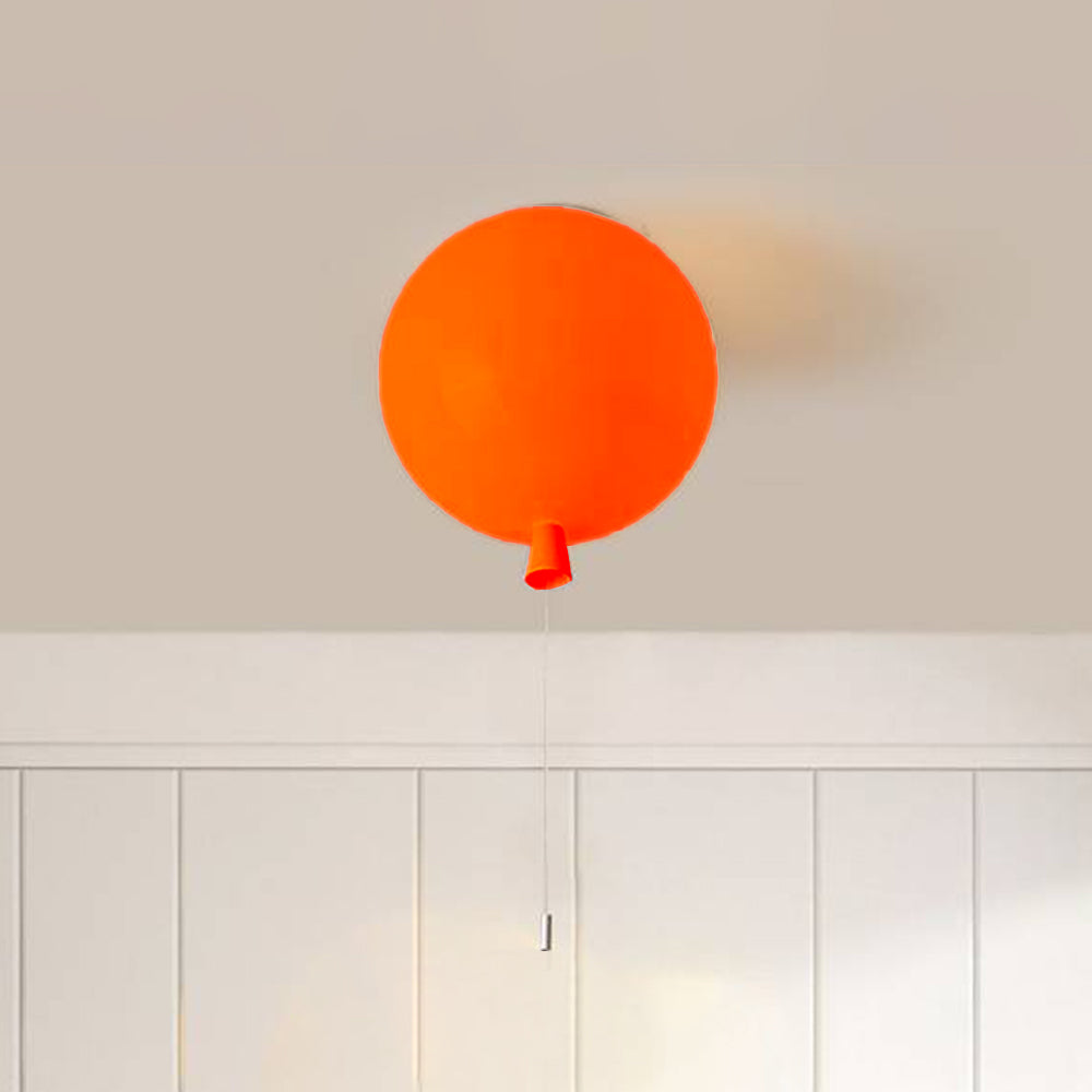 Compact Modern LED Balloon Ceiling Light - AuraLite-7.87 in-Orange-Nora Luxe