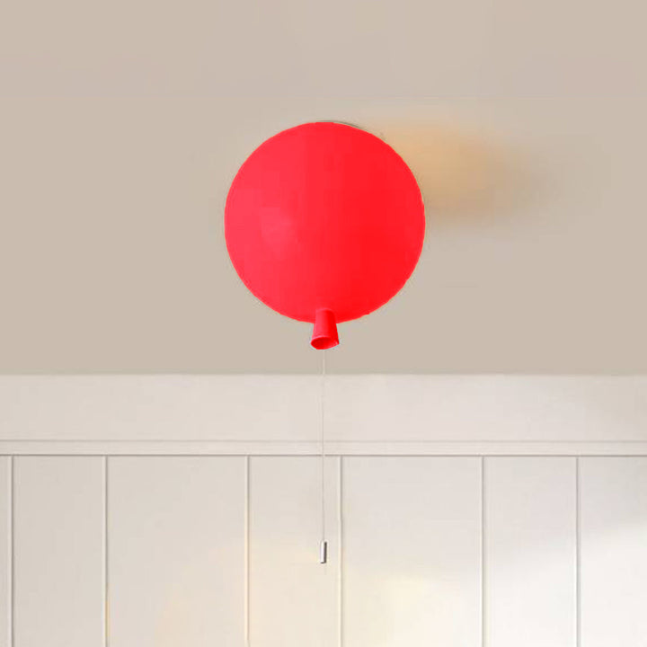Compact Modern LED Balloon Ceiling Light - AuraLite-7.87 in-Red-Nora Luxe