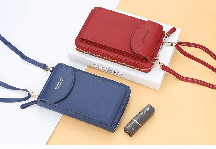 Compact PU Leather Crossbody Shoulder Bag with Adjustable Strap