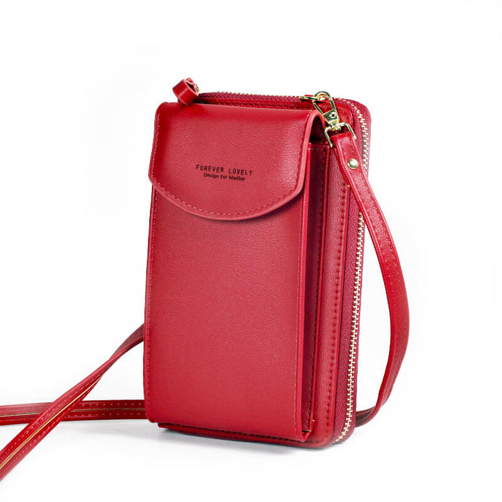 Compact PU Leather Crossbody Shoulder Bag with Adjustable Strap