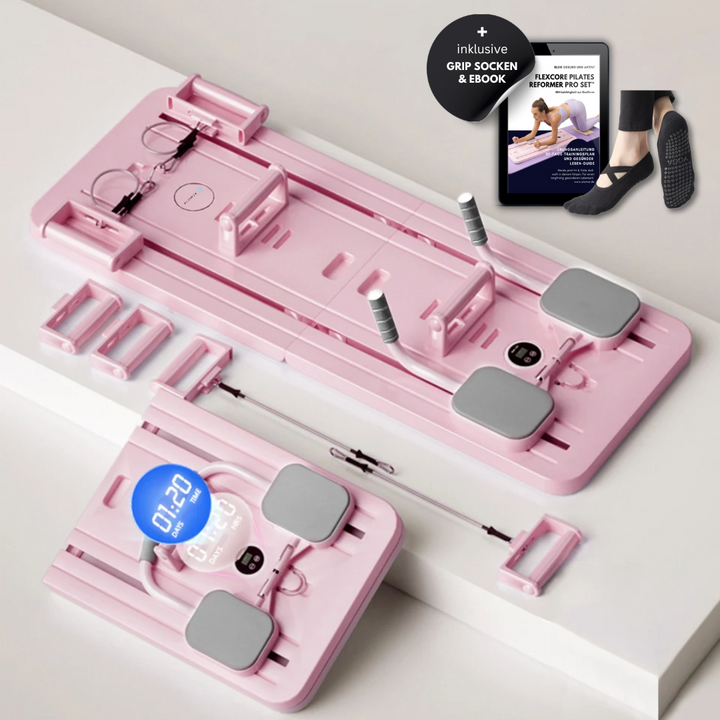 Complete Pilates Reformer Set - CoreFlex Pro-Pink-Nora Luxe