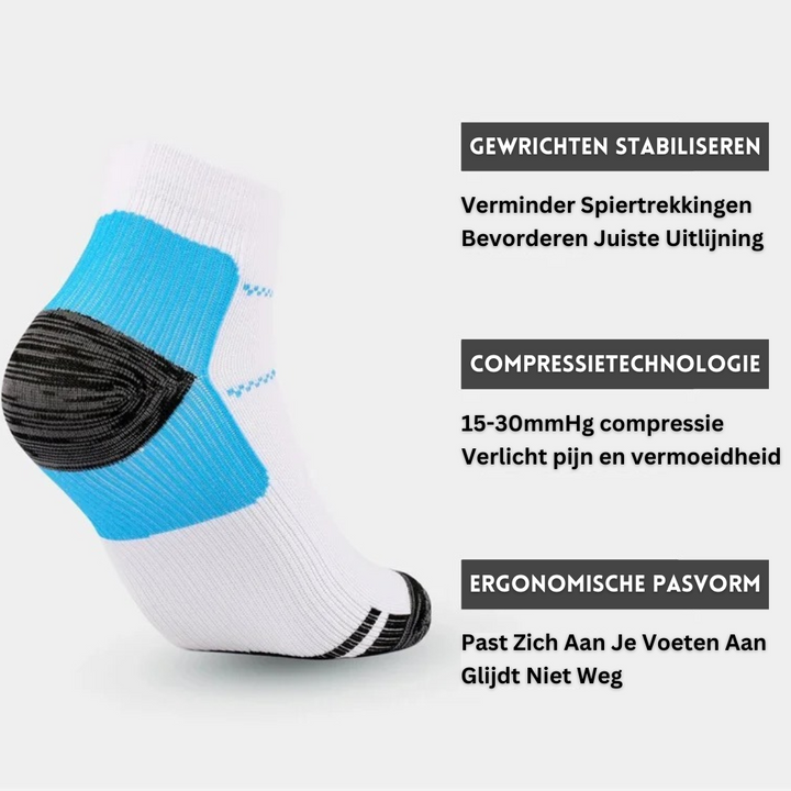Compression Socks for Daily Comfort | Pain Relief & Support-S - M (US 4 – 9)-Black-Blue-Nora Luxe