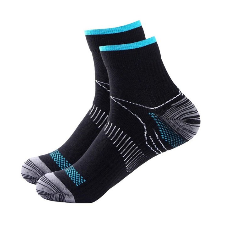Compression Socks for Daily Comfort | Pain Relief & Support-S - M (US 4 – 9)-Black-Blue-Nora Luxe