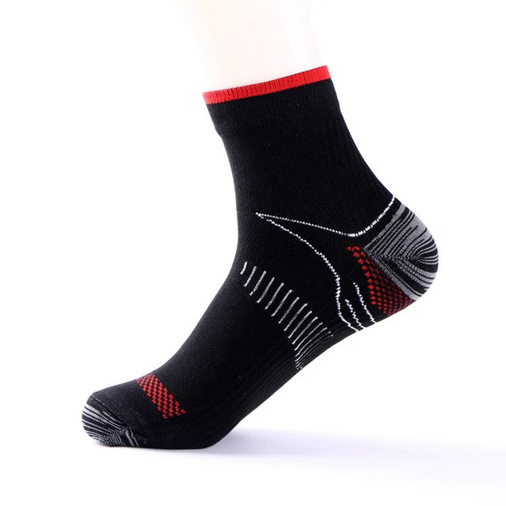 Compression Socks for Daily Comfort | Pain Relief & Support-S - M (US 4 – 9)-Black-Red-Nora Luxe