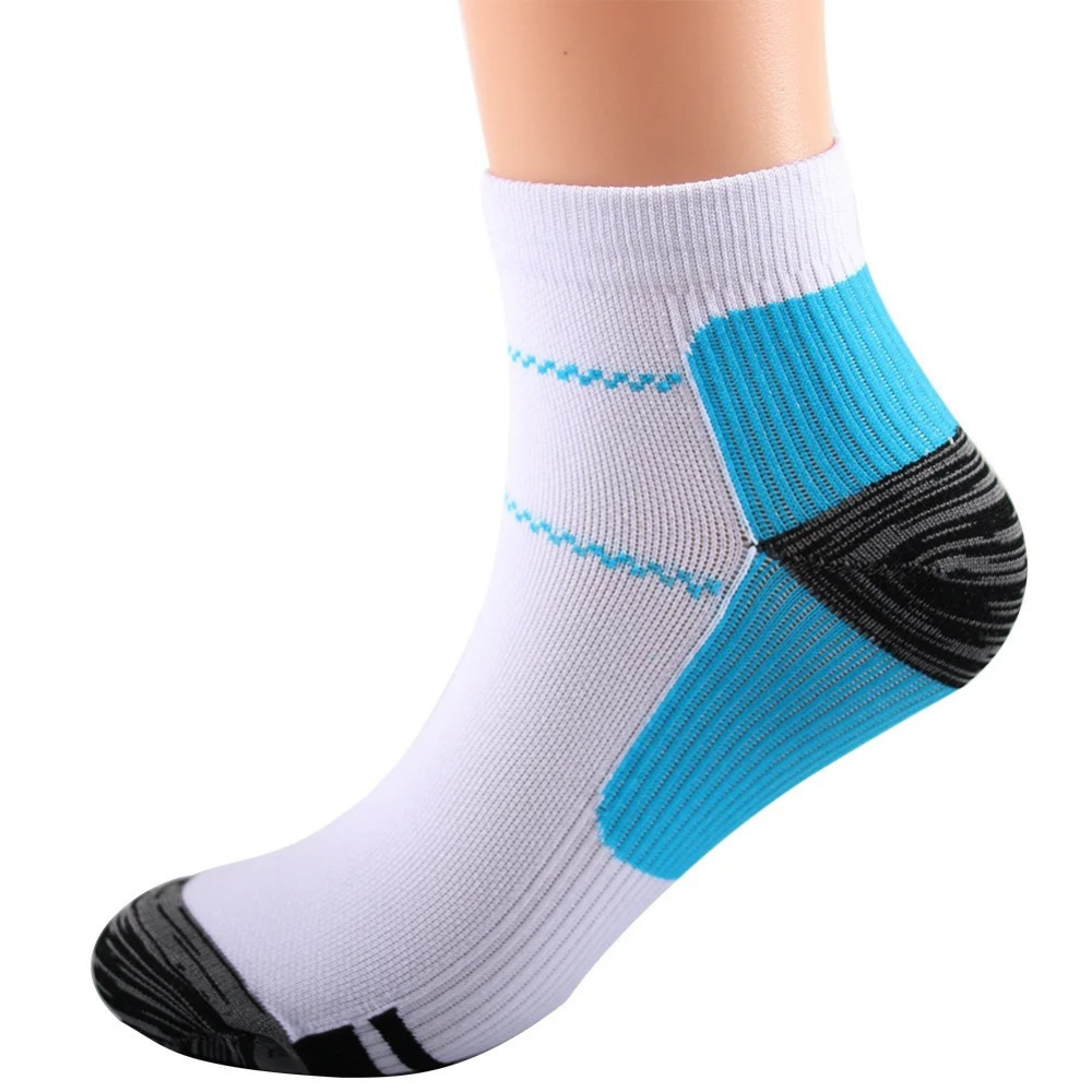 Compression Socks for Daily Comfort | Pain Relief & Support-S - M (US 4 – 9)-White-Blue-Nora Luxe