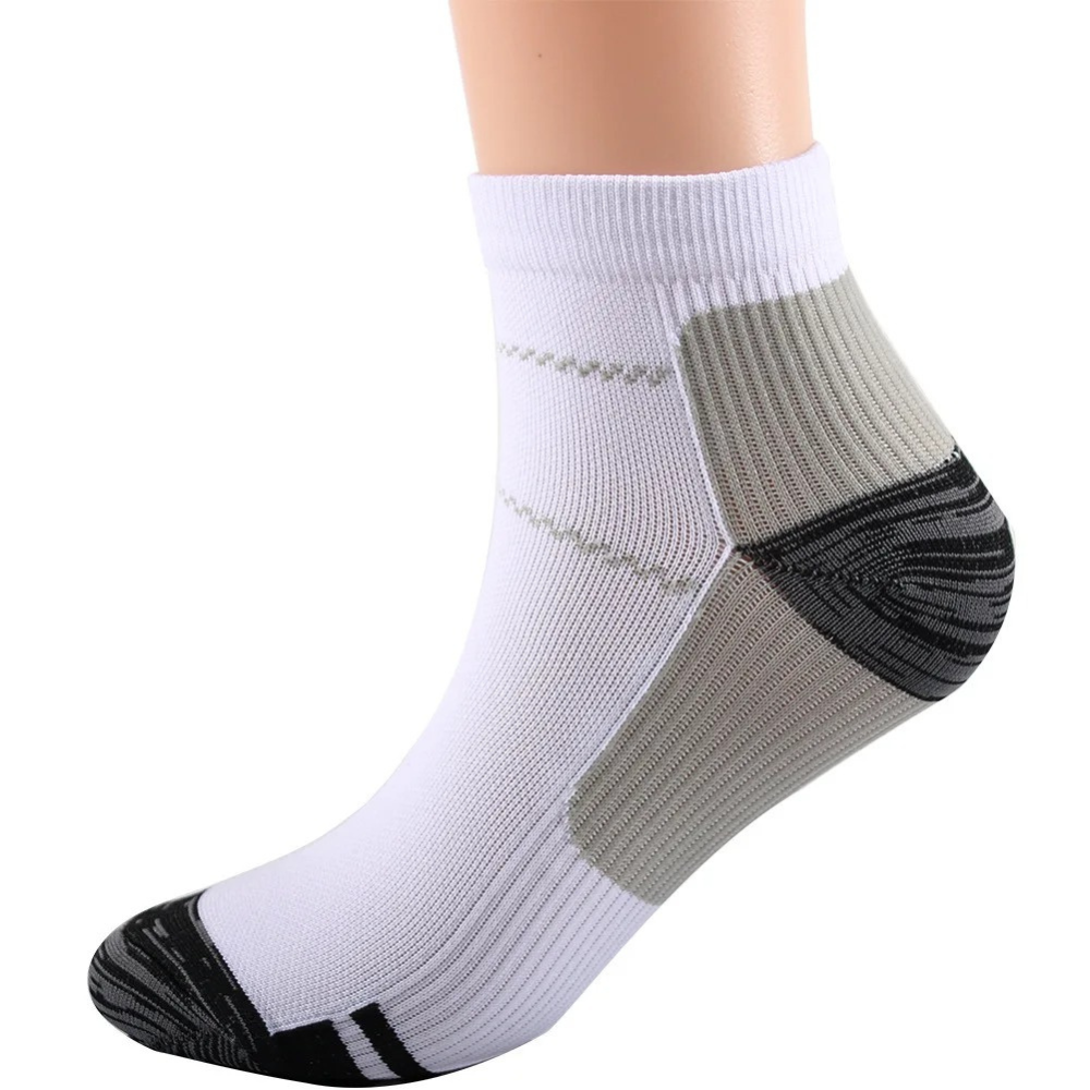Compression Socks for Daily Comfort | Pain Relief & Support-S - M (US 4 – 9)-White-Grey-Nora Luxe