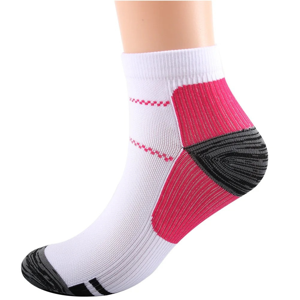 Compression Socks for Daily Comfort | Pain Relief & Support-S - M (US 4 – 9)-White-Pink-Nora Luxe