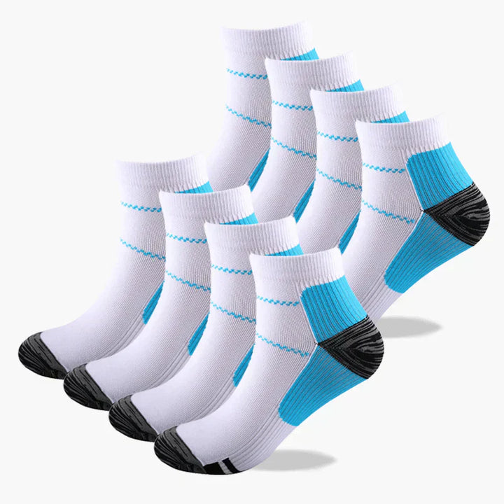 Compression socks - TheraSupport-4 Pairs Black + 4 Pairs White-3.5 to 8.0-Nora Luxe