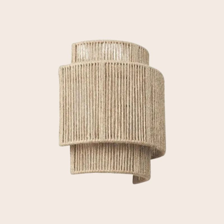 Contemporary Rattan Woven Wall Lamp - WeaveGlow-Beige-Nora Luxe