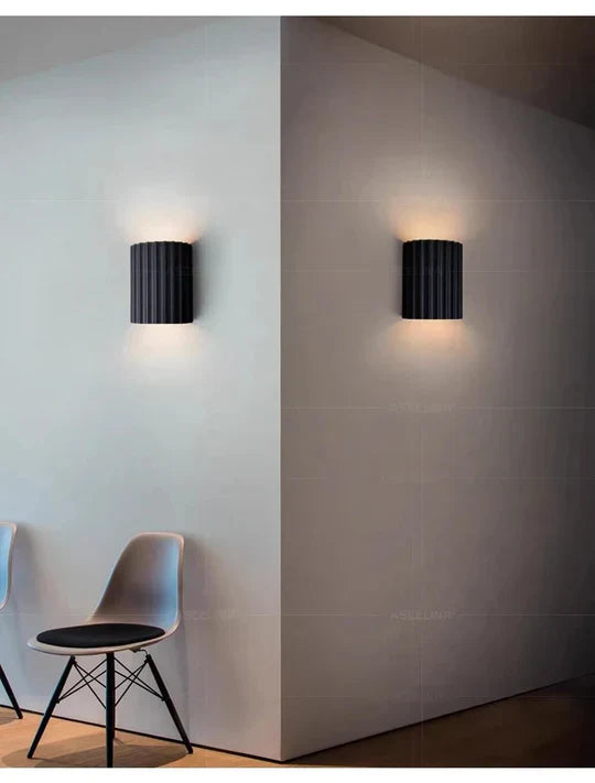 Contemporary Resin Wall Lamps - GlowStone-Black-Nora Luxe