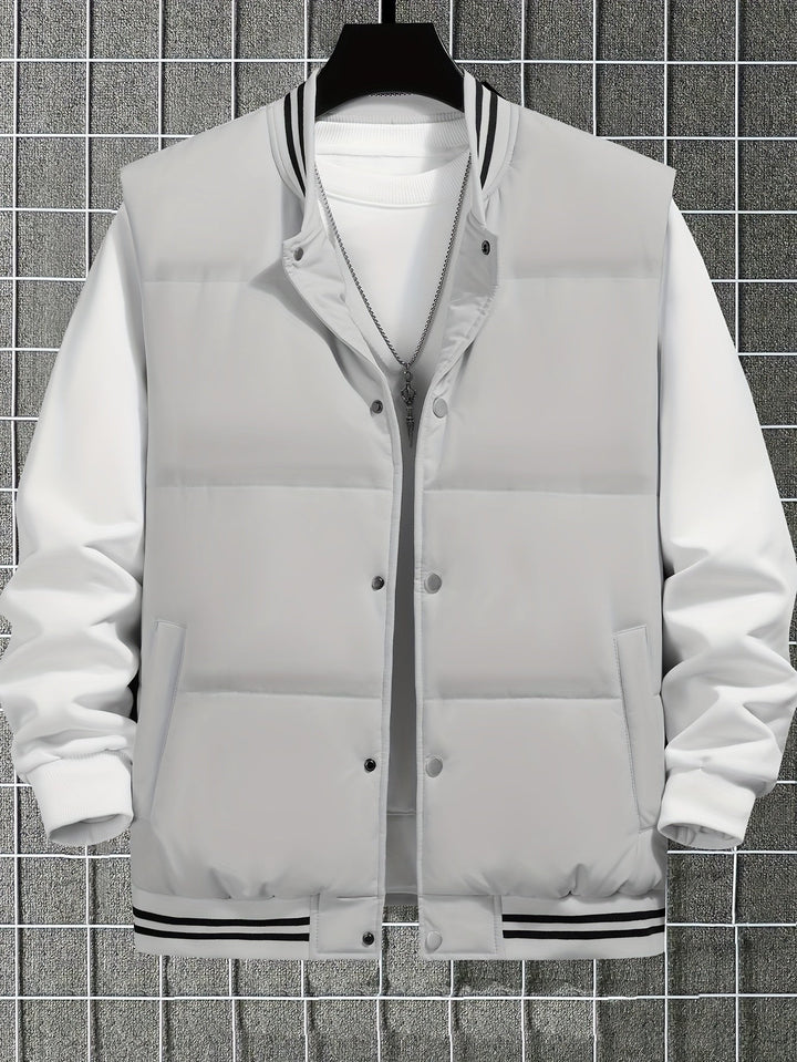Contrast Colour Striped Gilet - Noah-Light gray-XS-Nora Luxe