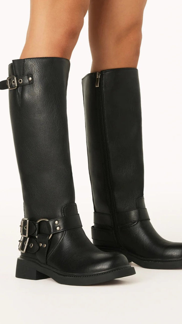 Cool Black Combat Boots - Aris-3-Nora Luxe