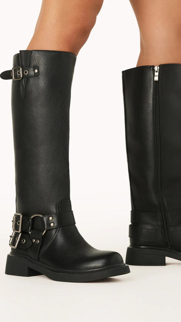 Cool Black Combat Boots - Aris-3-Nora Luxe